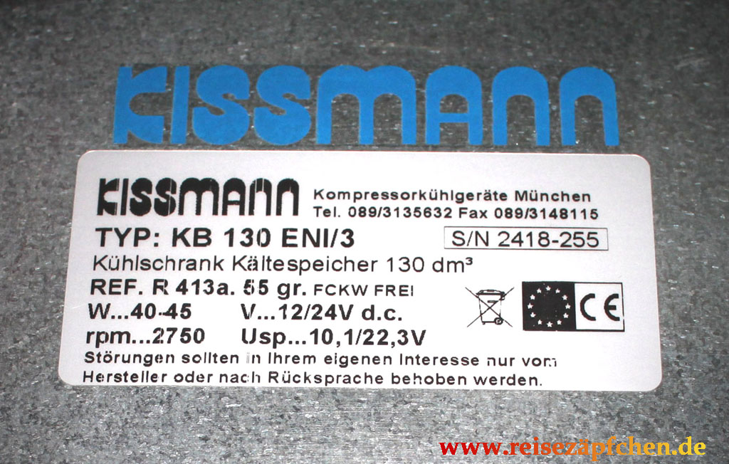 KB 100 ENI - Kissmann Kühlschrank 12Volt und 24Volt